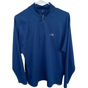 The North‎ Face Sweater Mens Medium Blue Quarter Zip Vaporwick Outdoor